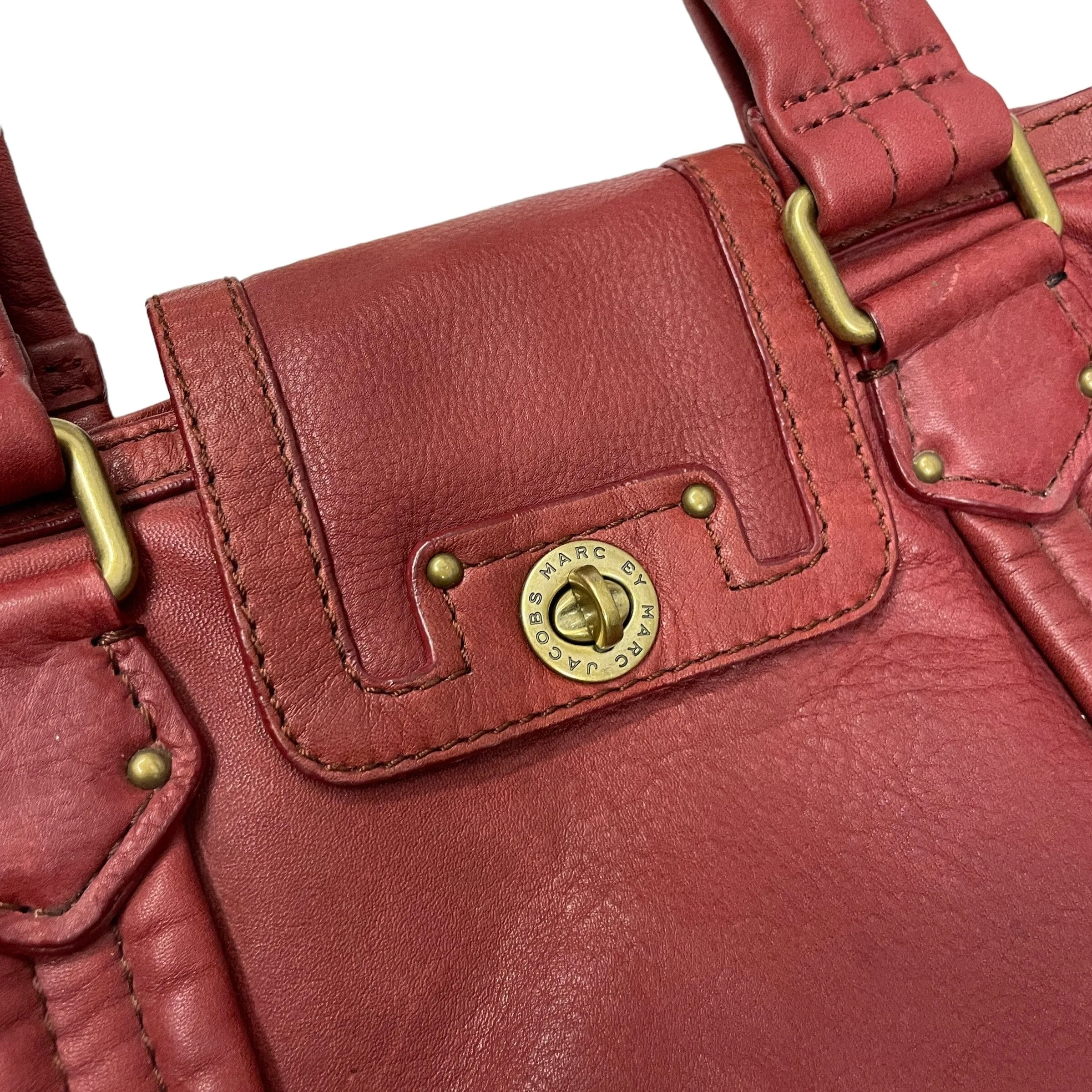 Vintage Deadstock Marc by Marc Jacobs Designer Leather Tote Bag in Burgundy