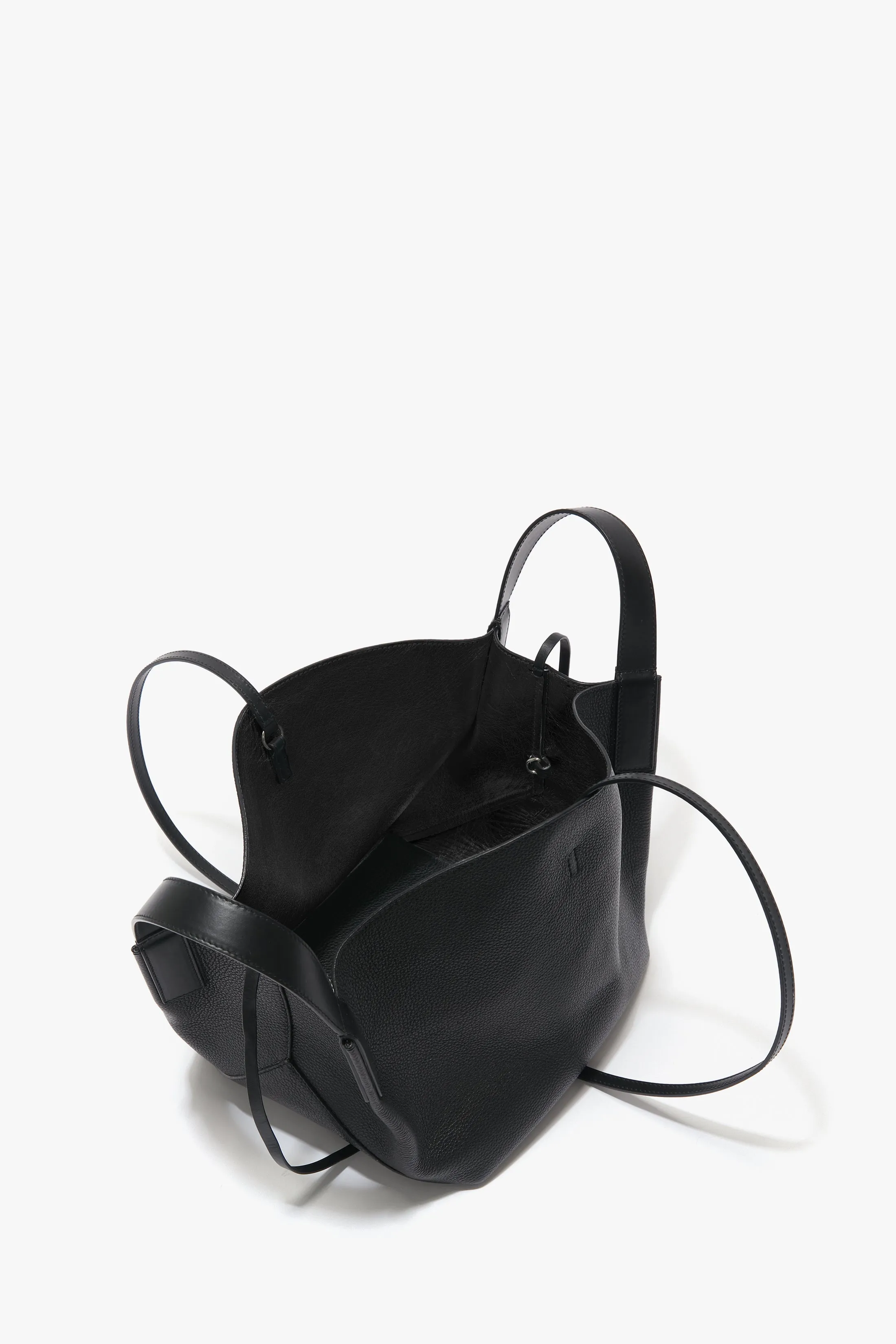 W11 Mini Tote Bag In Black Leather