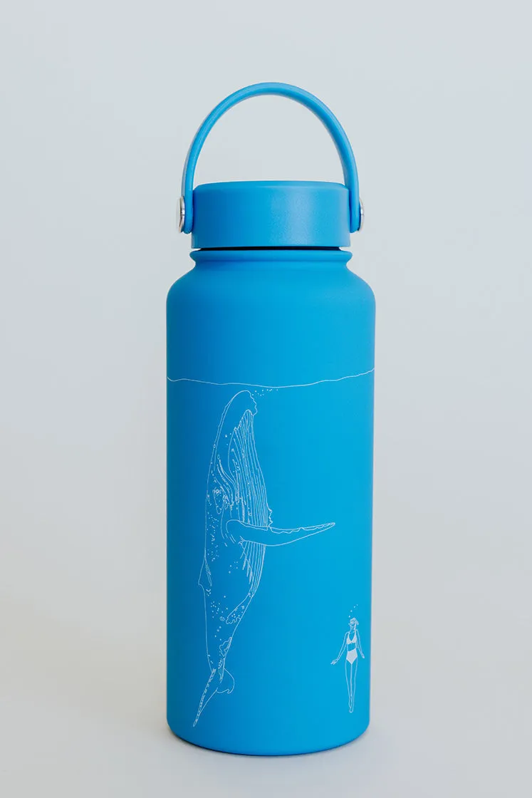 Whale Dance Water Bottle - Sky Blue